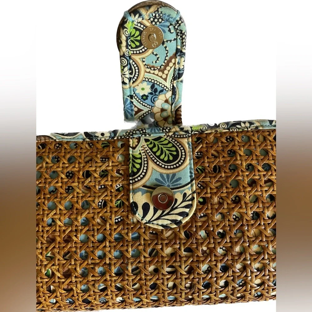 💄 Verá Bradley tiki Bali blue clutch EUC - Picture 3 of 4